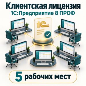 Клиентская лицензия 1С:Предприятие 8 ПРОФ на 5 рабочих мест