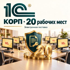 korp20-1c-web 1С:Предприятие 8 КОРП. Клиентская лицензия на 20 рабочих мест. Электронная поставка