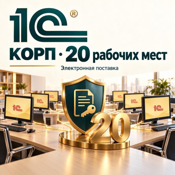 korp20-1c-web 1С:Предприятие 8 КОРП. Клиентская лицензия на 20 рабочих мест. Электронная поставка