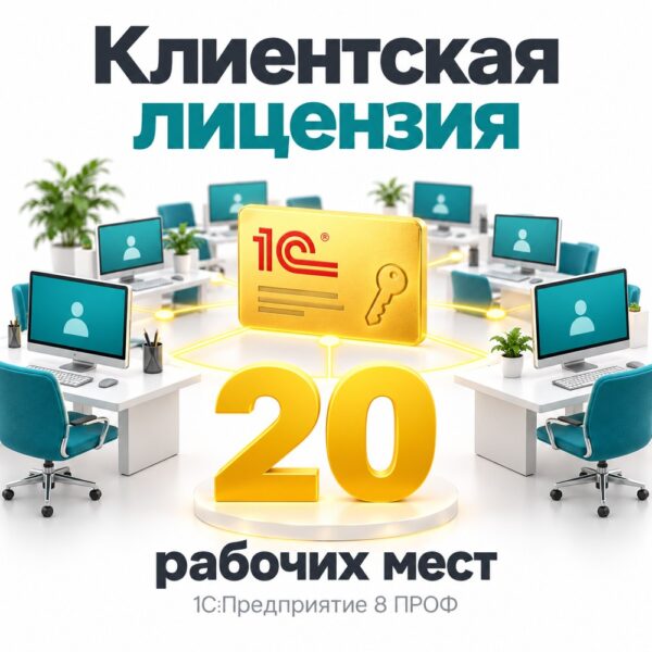softinto-1c-20 1С ПРОФ — клиентская лицензия на 20 рабочих мест